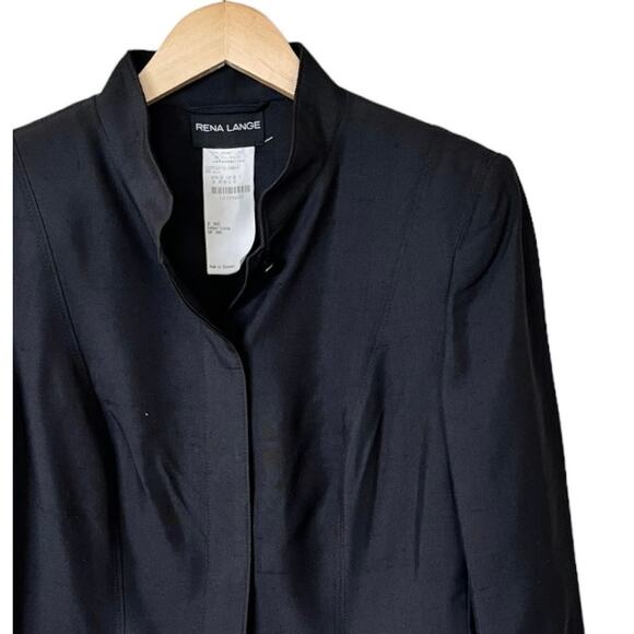 RENA LANGE Blazer Black Jacket Button Down Long Sleeves Collared Pockets EUC - Picture 5 of 11